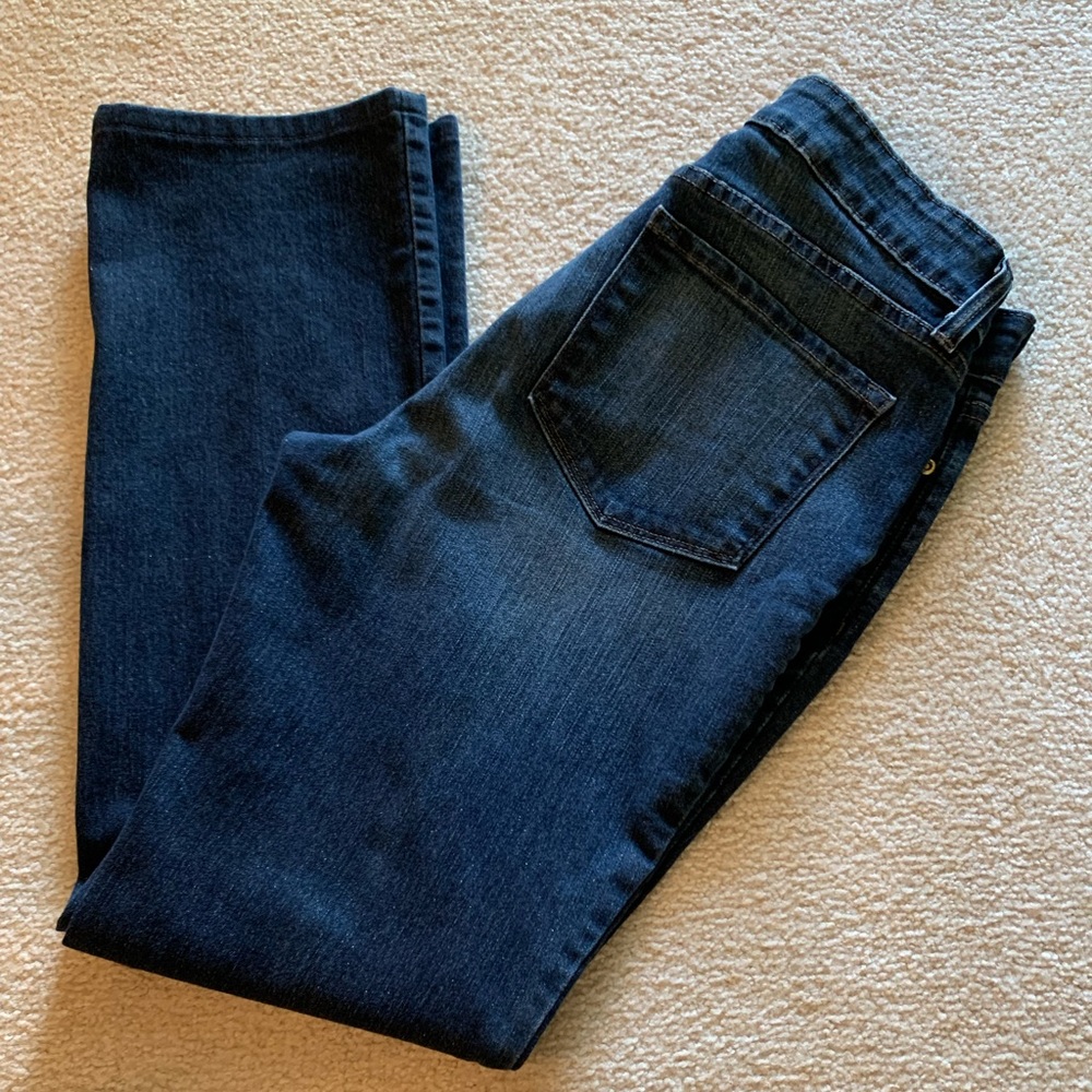 Not Your Daughters Jeans Dark wash w/subtle gold sparkles EUC size 10